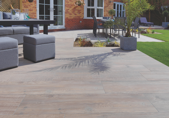 Pavestone Crosswood Buff Porcelain Paving 1200x300mm Pavestone Crosswood Buff Porcelain Paving 1200x300mm